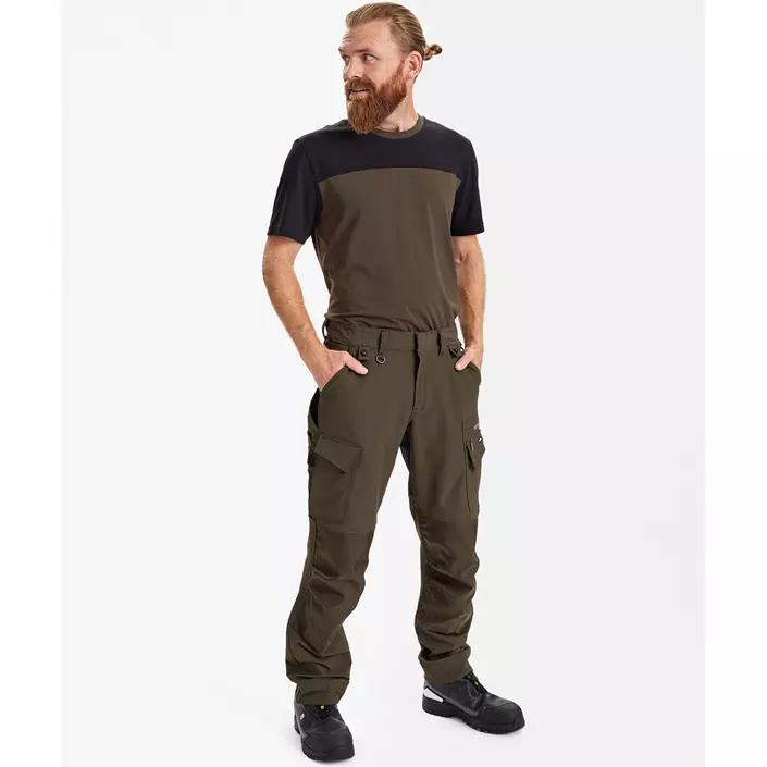 Engel Entire arbejdsbukser full stretch, Forest Green/Black, large image number 2