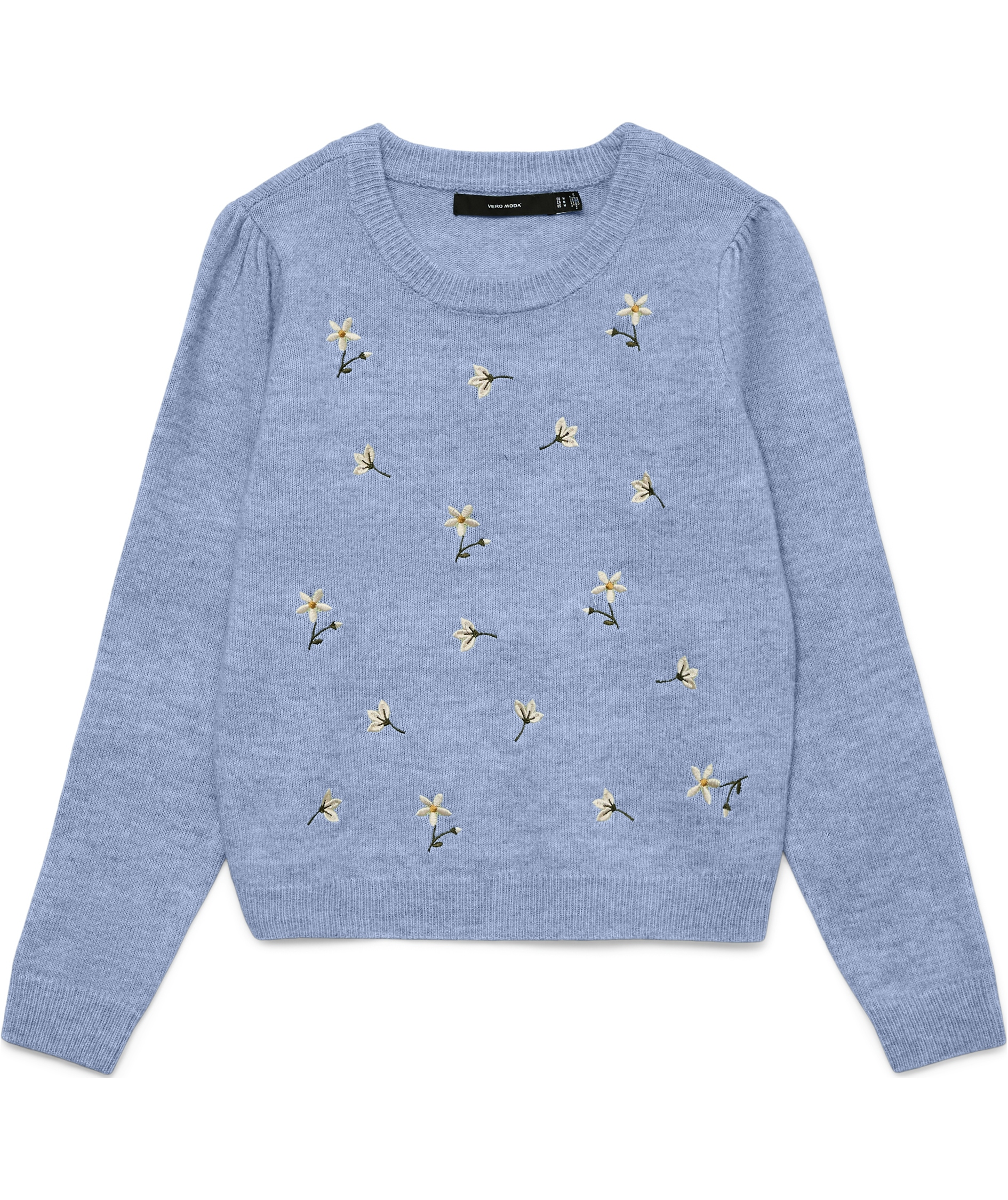 Vero Moda VMFIORELLA stickad tr&ouml;ja dam, Brunnera Blue Melange