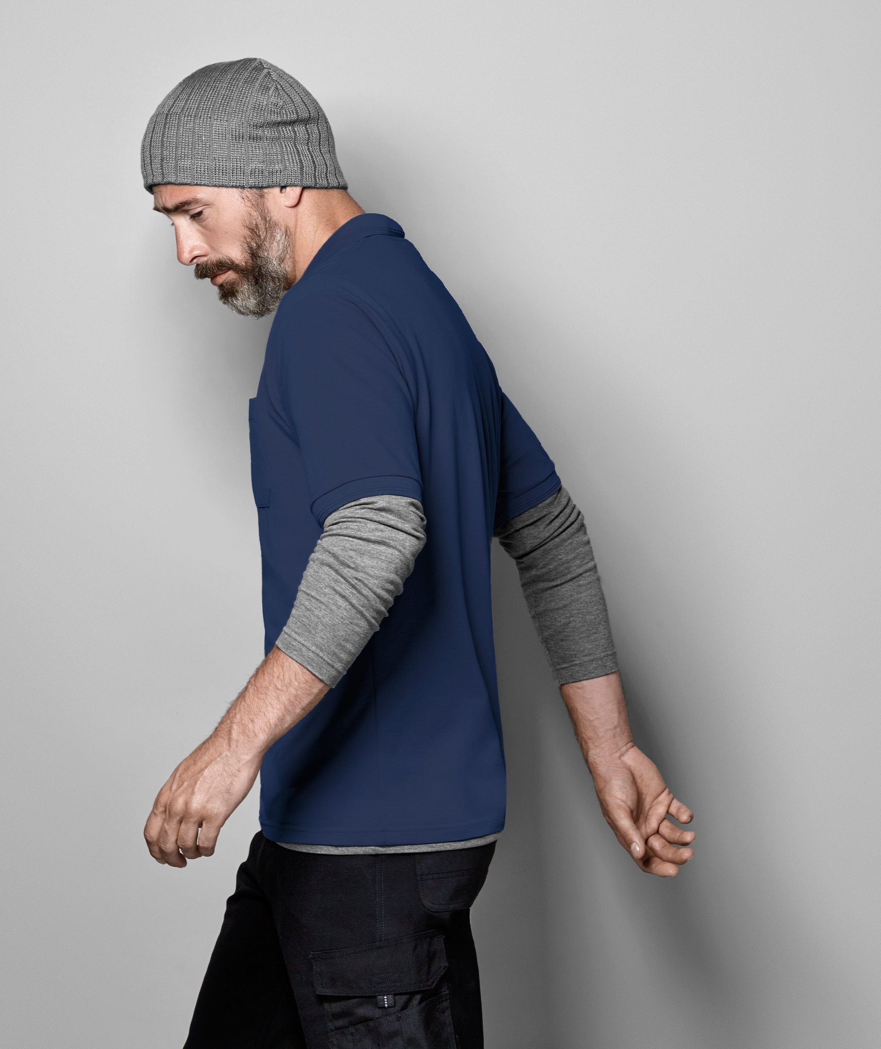 ID Interlock langermet T-skjorte, Gr&aring;&nbsp;Melange, large image number 6