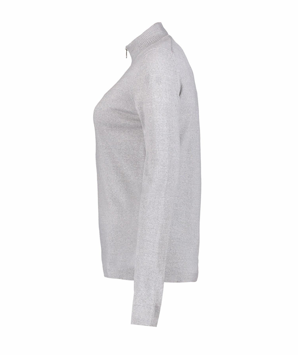 Seven Seas women's knitted cardigan with merino wool, Light grey melange/Anthracite melane, large image number 2