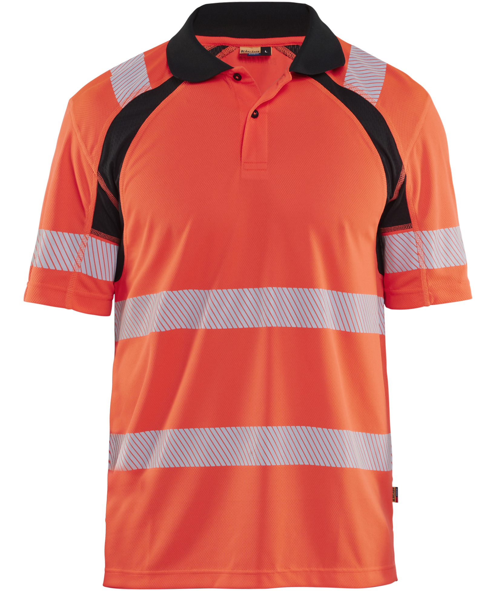 Bl&aring;kl&auml;der polo T-skjorte, Hi-Vis r&oslash;d/svart, large image number 0