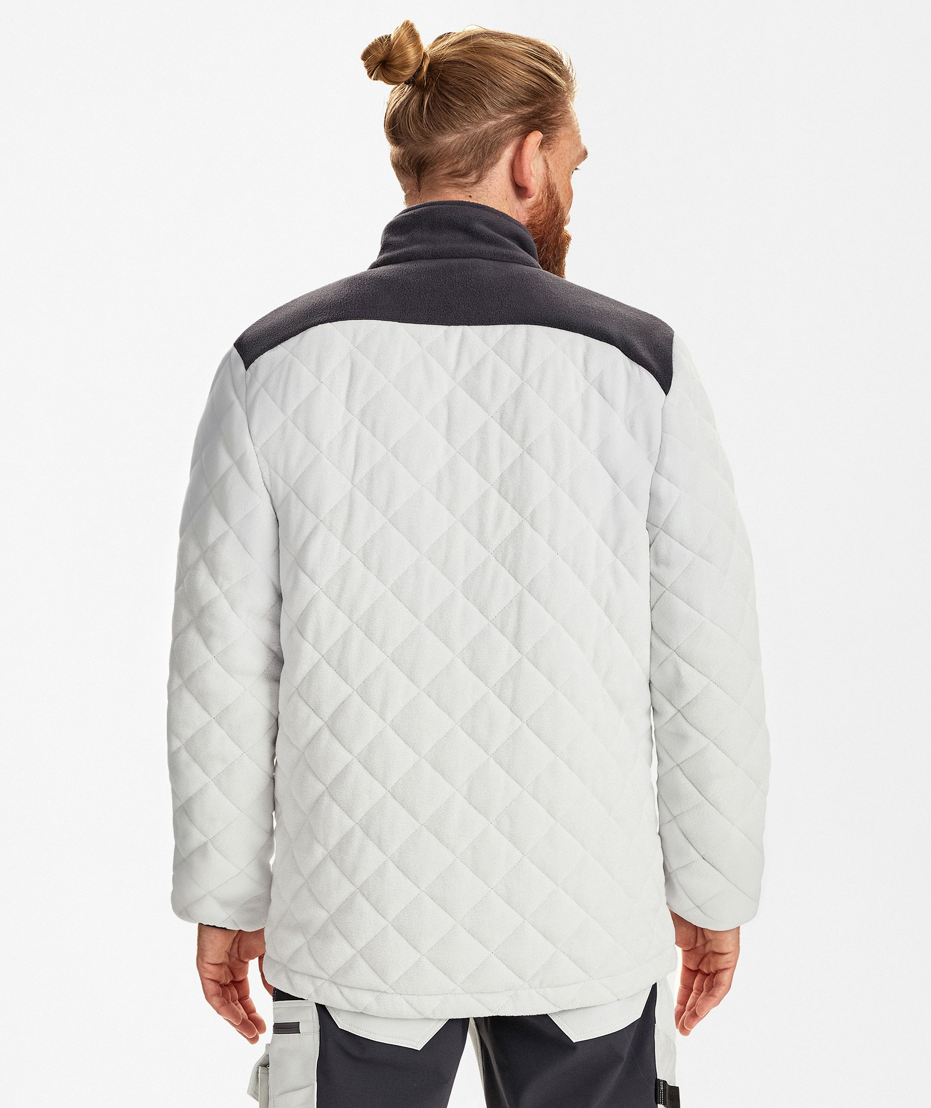 Engel Entire quilted fleece jacket, Bone White/Anthracite Grey, Bone White/Anthracite Grey, large image number 3