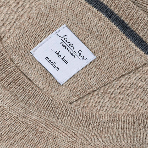 Seven Seas knitted pullover with merino wool, Sand melange, large image number 3