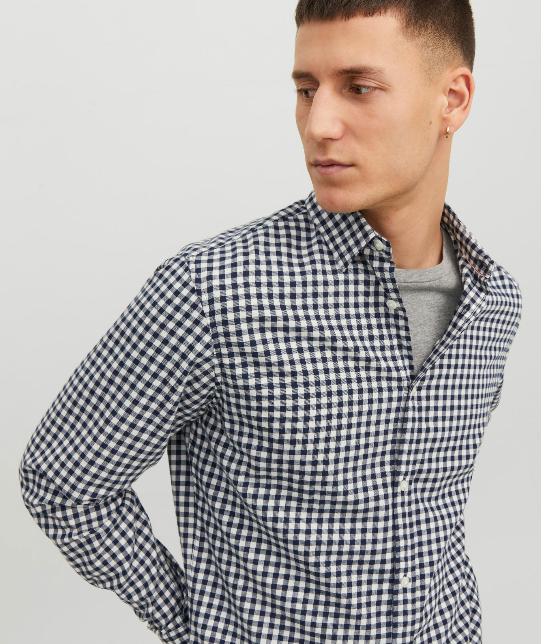 Jack & Jones JJEGINGHAM Slim fit skovmandsskjorte, Cloud Dancer, large image number 2