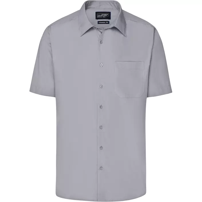 James & Nicholson modern fit short-sleeved shirt, Grey, large image number 0