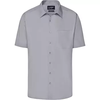 James & Nicholson modern fit short-sleeved shirt, Grey