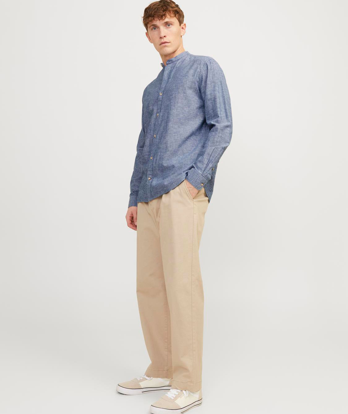 Jack & Jones JJESUMMER skjorta med linne, Faded Denim
