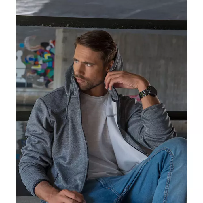 Clique Ottawa sweat hættetrøje med lynlås, Gråmeleret, large image number 2