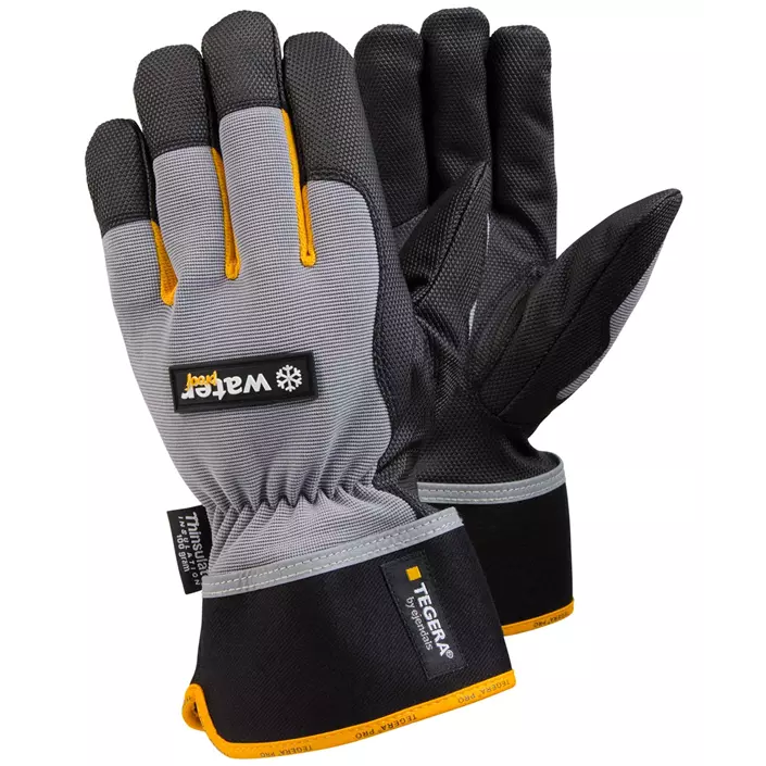 Tegera 9113 winter work gloves, Black/Grey/Yellow, large image number 0
