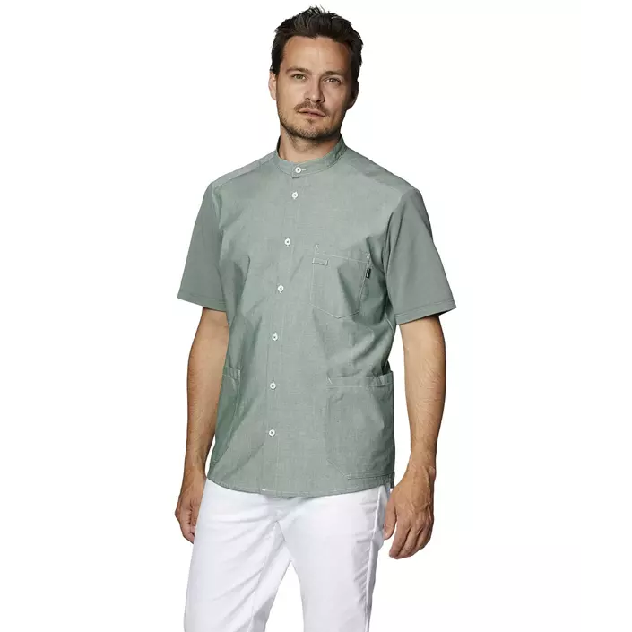 Kentaur kortärmad pique skjorta, Dammig grön, large image number 1