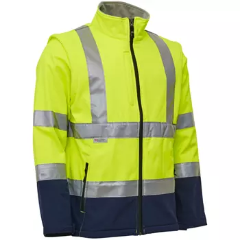 Elka Visible Xtreme 2-in-1 softshell jacket, Hi-Vis yellow/marine