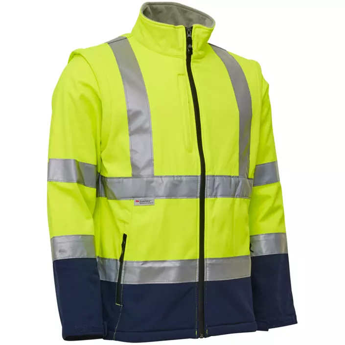 Elka Visible Xtreme 2-in-1 softshell jacket, Hi-Vis yellow/marine, large image number 0