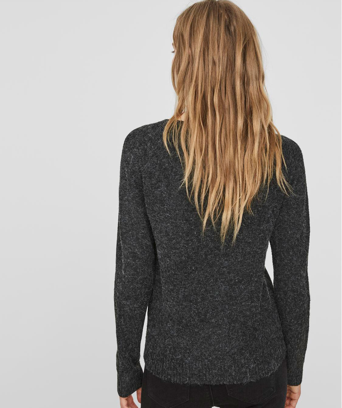 Vero Moda VMDOFFY women's knitted pullover, Black melange, large image number 3