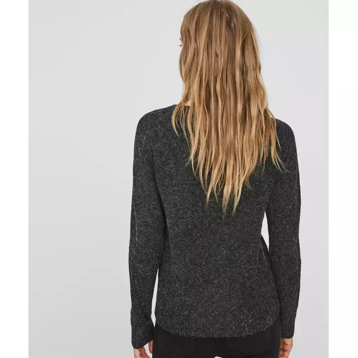 Vero Moda VMDOFFY stickad tröja dam, Black melange, large image number 3