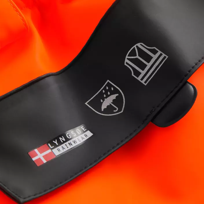 Lyngsøe PU/PVC regnbukser, Hi-vis Orange/Marine, large image number 2