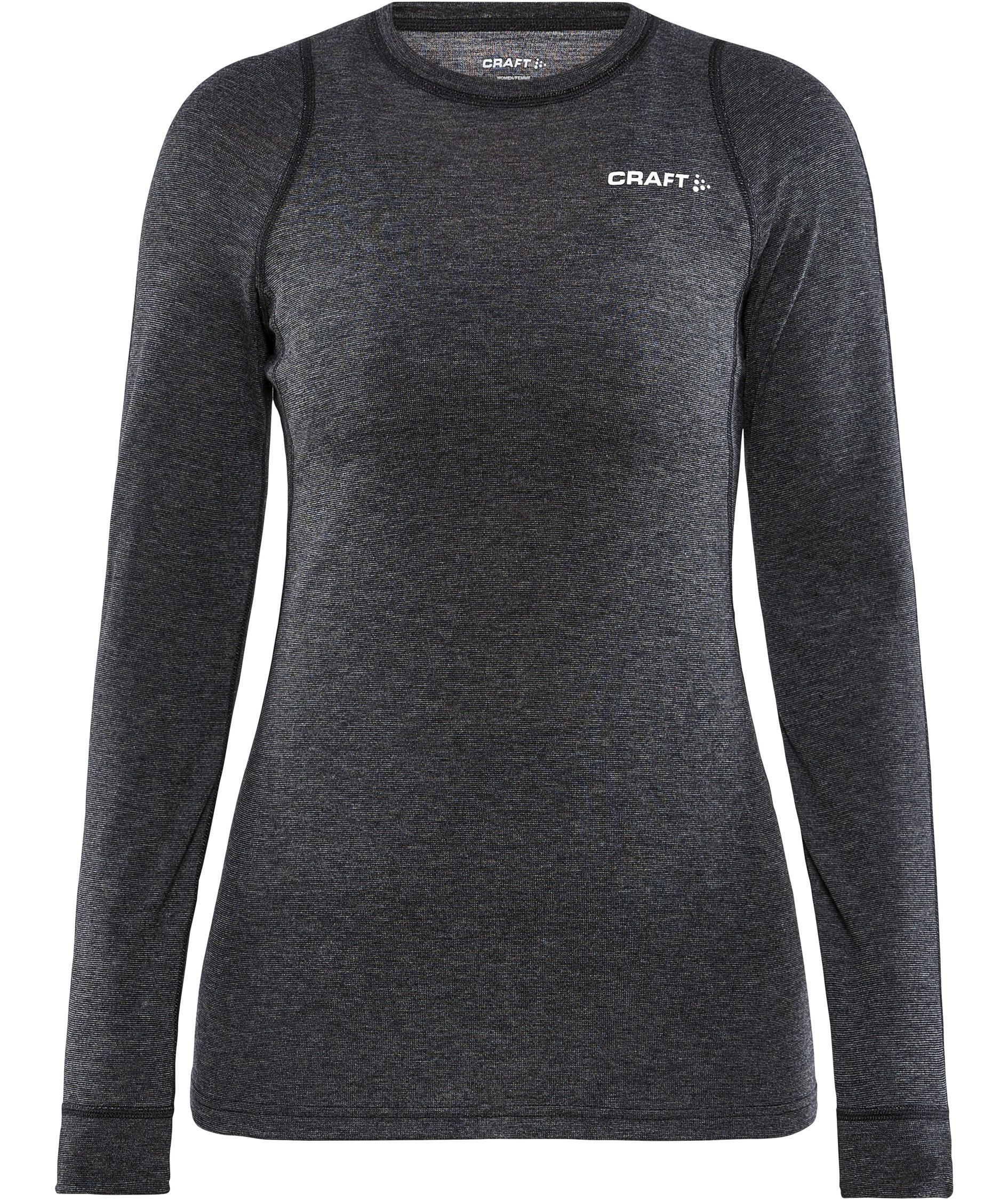 Craft Core women's baselayer set with merinowool, Black Melange, large image number 2