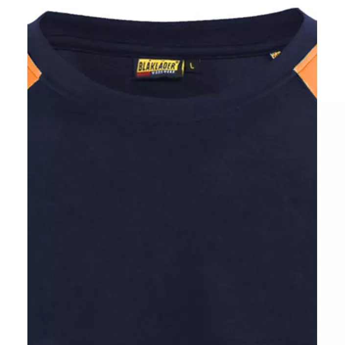 Blåkläder T-shirt, Marine/Hi-Vis Orange, large image number 2