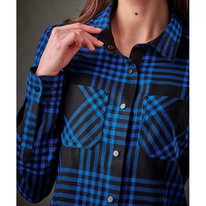 Stormtech Santa Fe women's flannel shirt, Royal blue/black, large image number 3