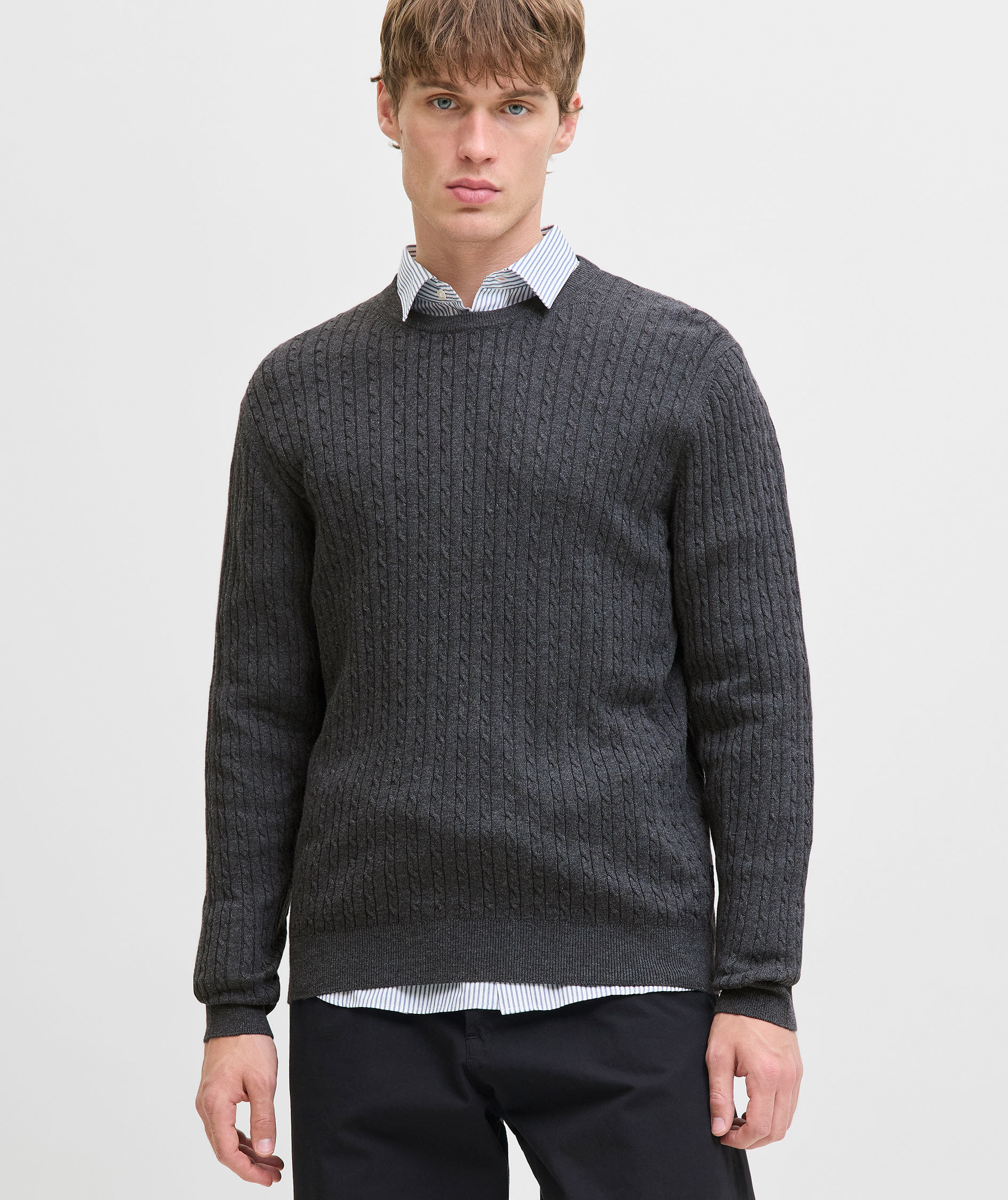 Jack & Jones JJEEMIL knitted pullover, Dark Grey Melange, large image number 5