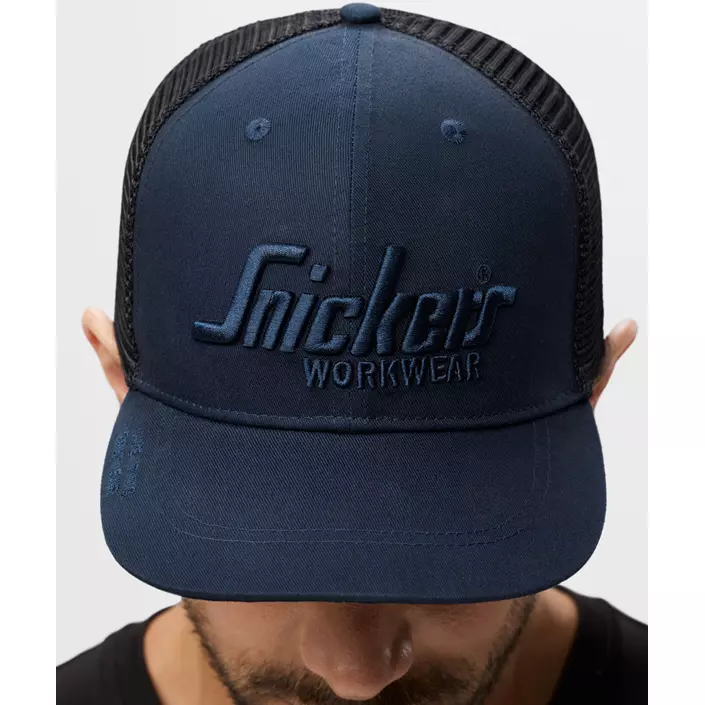 Snickers Trucker cap 9001, Navy/black, Navy/black, large image number 2