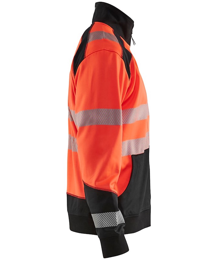 Bl&aring;kl&auml;der half zip collegegenser, Hi-Vis r&oslash;d/svart, large image number 3