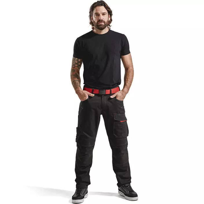 Blåkläder Unite work trousers, Black/Red, large image number 1