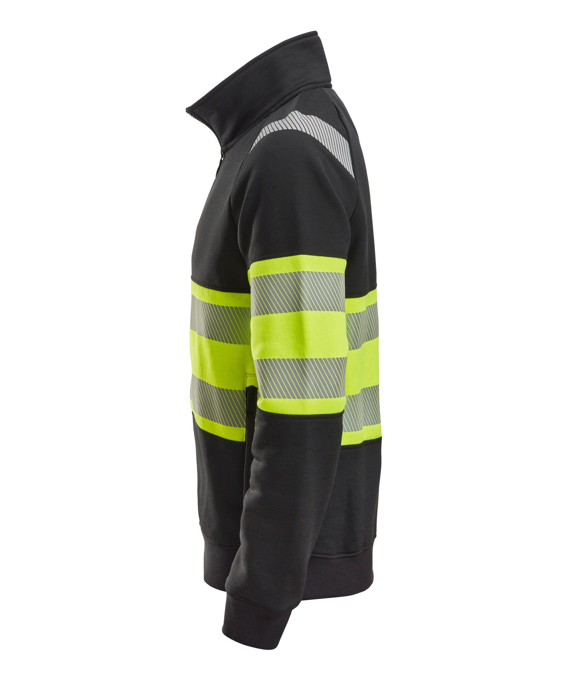 Snickers sweat jacket 2834, Black/Hi-Vis Yellow, large image number 2