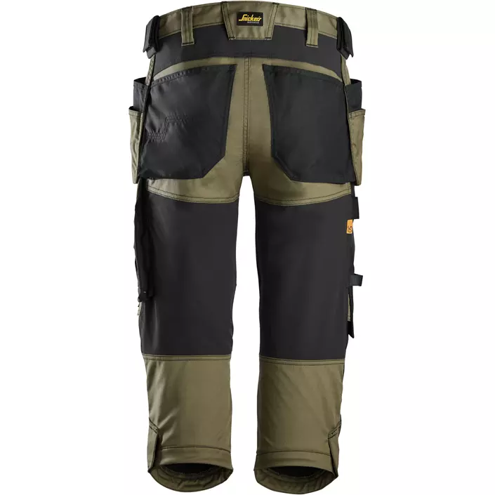 Snickers AllroundWork håndværkerknickers 6142, Khaki Green/Black, large image number 2
