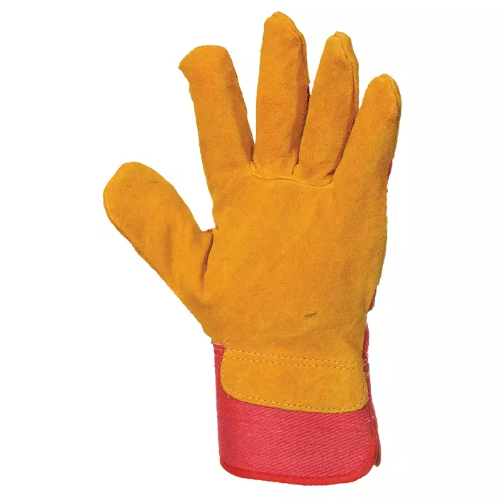 Portwest fleece lined rigger work gloves, Orange/Red/Brown, Orange/Red/Brown, large image number 2