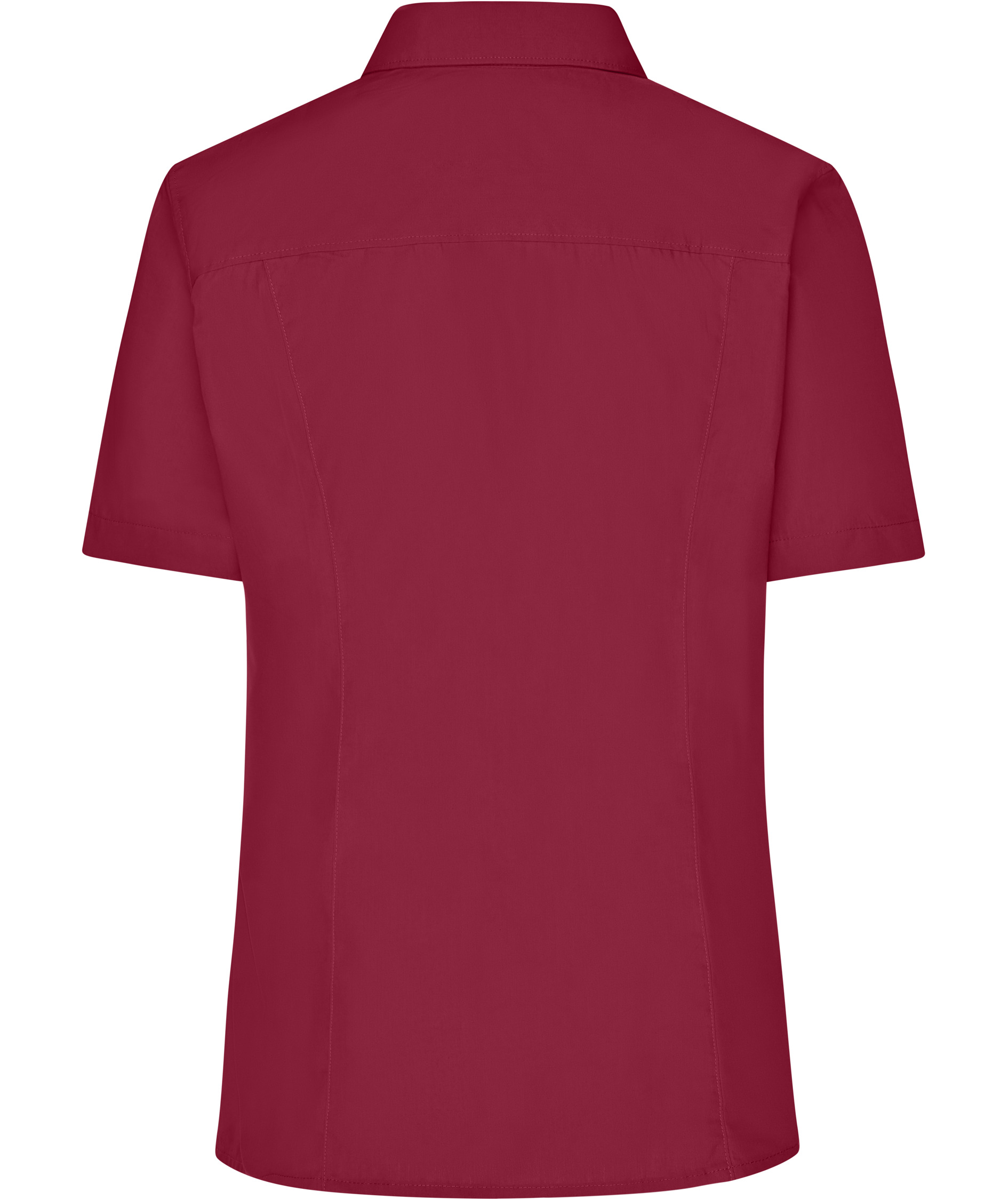 James & Nicholson women's short-sleeved Modern fit shirt, Burgundy