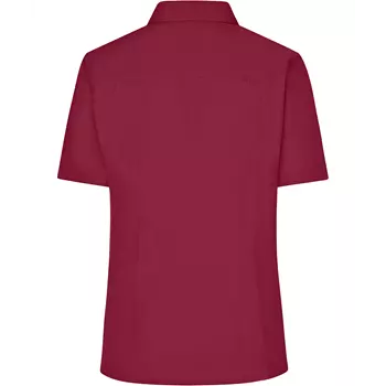 James & Nicholson women's short-sleeved Modern fit shirt, Burgundy