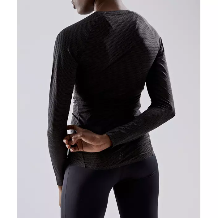 Craft PRO Dry Nanoweight langærmet dame T-shirt, Black, large image number 2