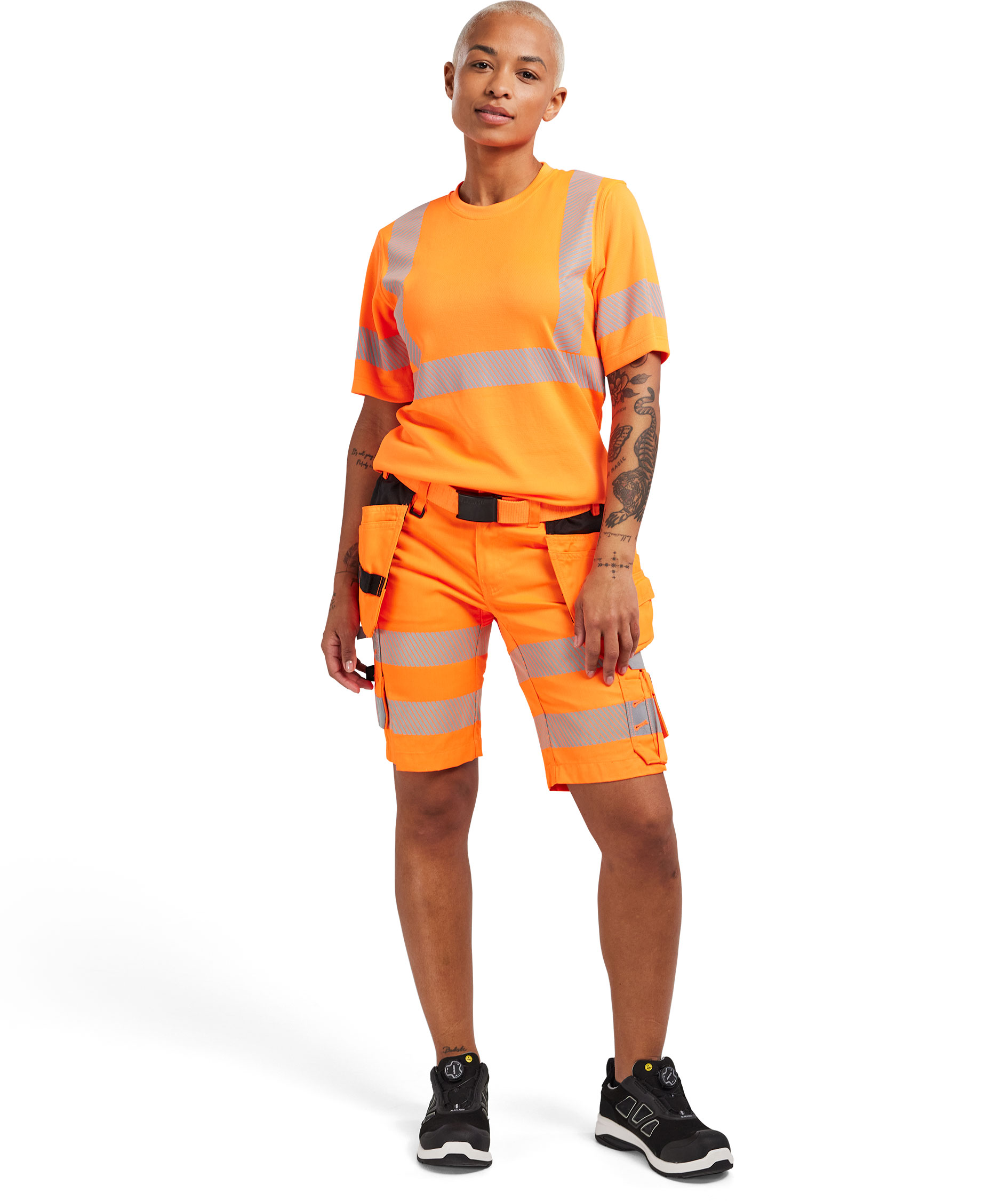 Bl&aring;kl&auml;der dame h&aring;ndv&aelig;rkershorts, Hi-vis Orange, large image number 1