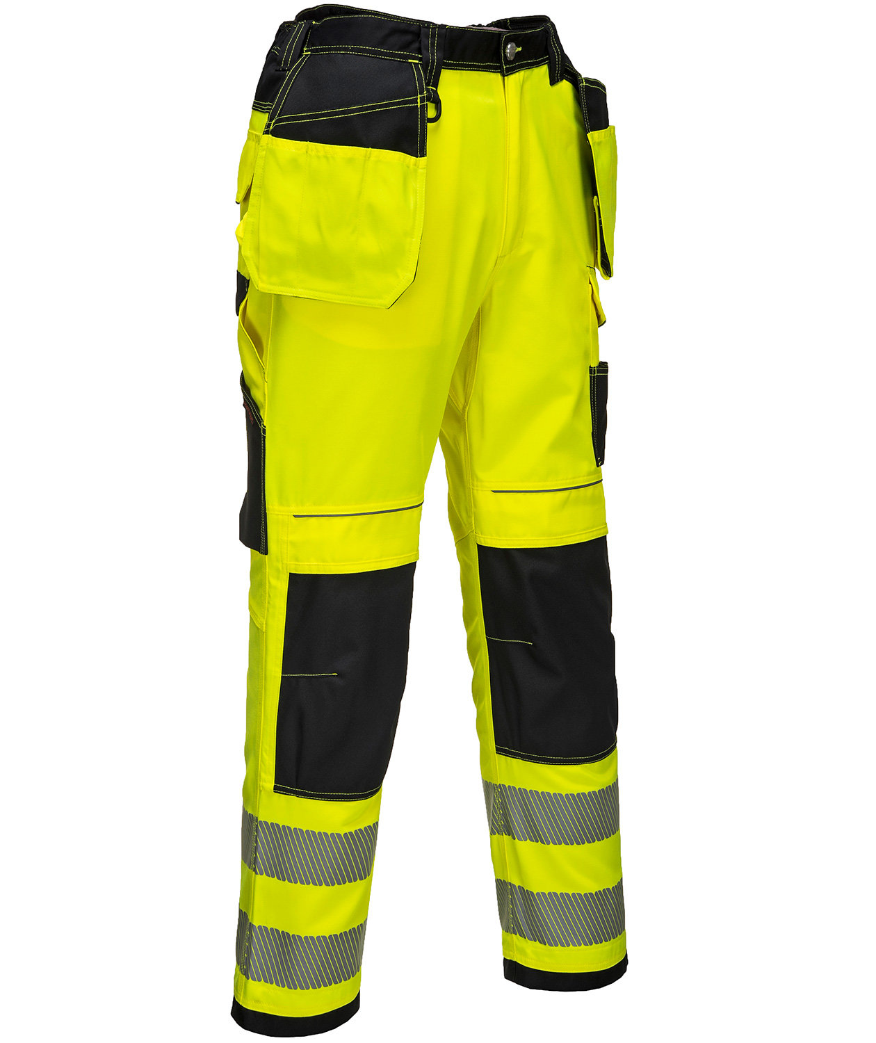 Portwest Vision craftsmen's trousers T501, Hi-vis Yellow/Black, large image number 2