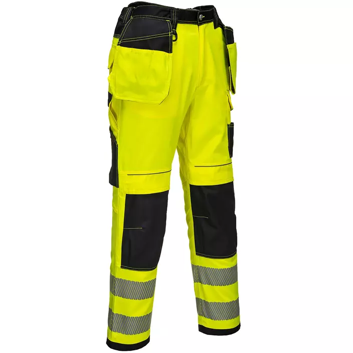 Portwest Vision craftsmen's trousers T501, Hi-vis Yellow/Black, large image number 2