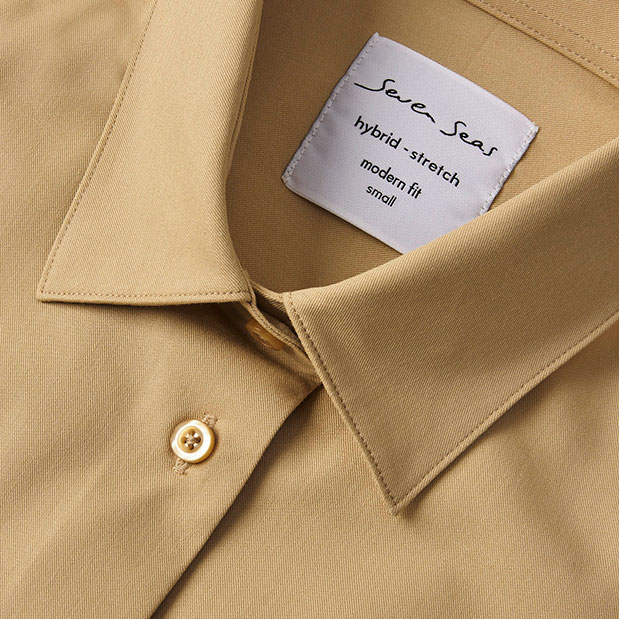 Seven Seas hybrid Modern fit dameskjorte, Sand, large image number 3