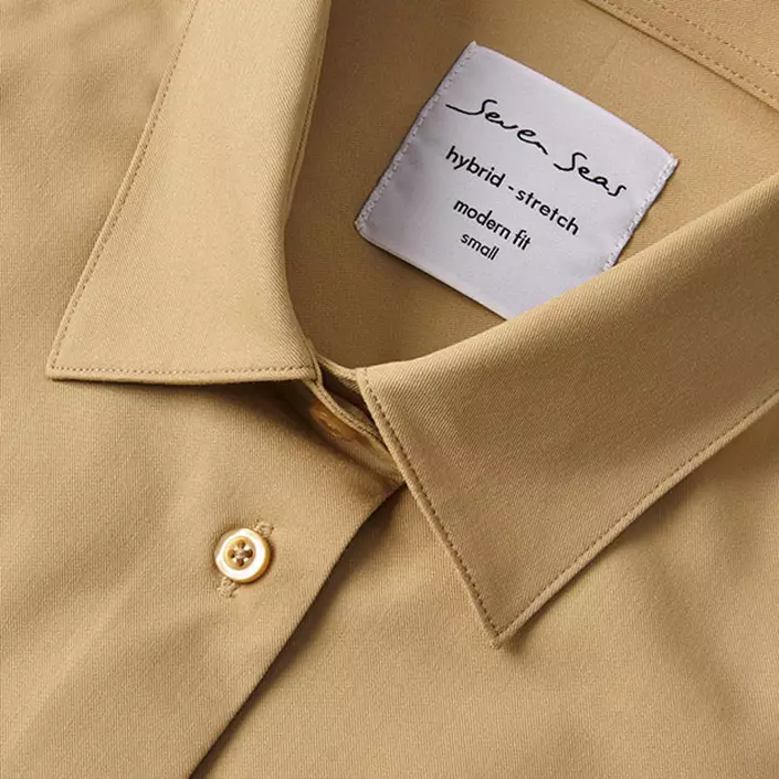 Seven Seas hybrid Modern fit skjorta dam, Sand, large image number 3