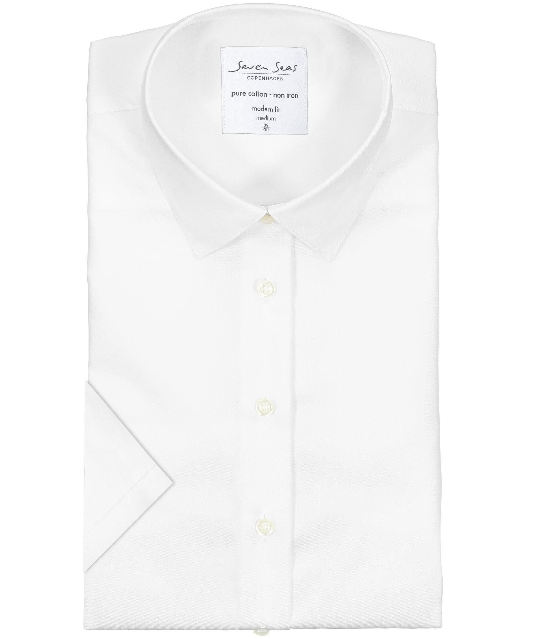 Seven Seas Fine Twill kort&aelig;rmet Modern fit  dameskjorte, Hvid, large image number 4