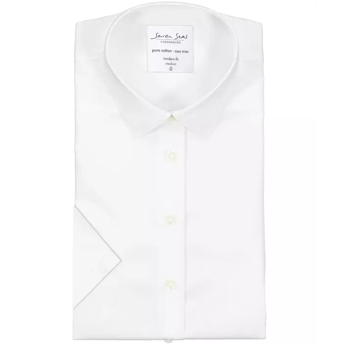 Seven Seas Fine Twill Kurzärmeliges Modern fit Damen Hemd, Weiß, large image number 4