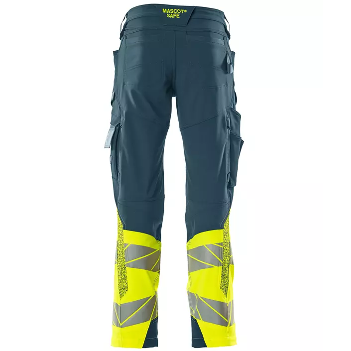 Mascot Accelerate Safe work trousers full stretch, Dark Petroleum/Hi-Vis Yellow, large image number 1