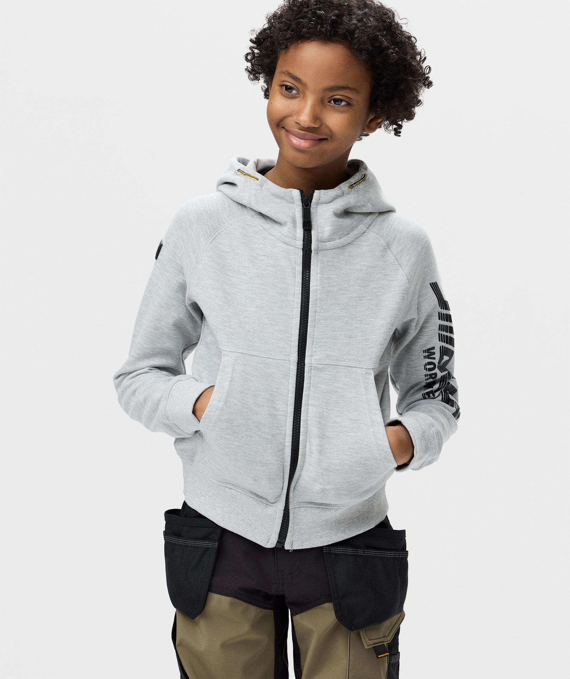Snickers hoodie 7512  for kids, Light grey mottled