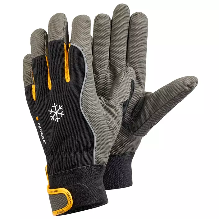 Tegera 9122 winter work gloves, Black/Grey/Yellow, large image number 0