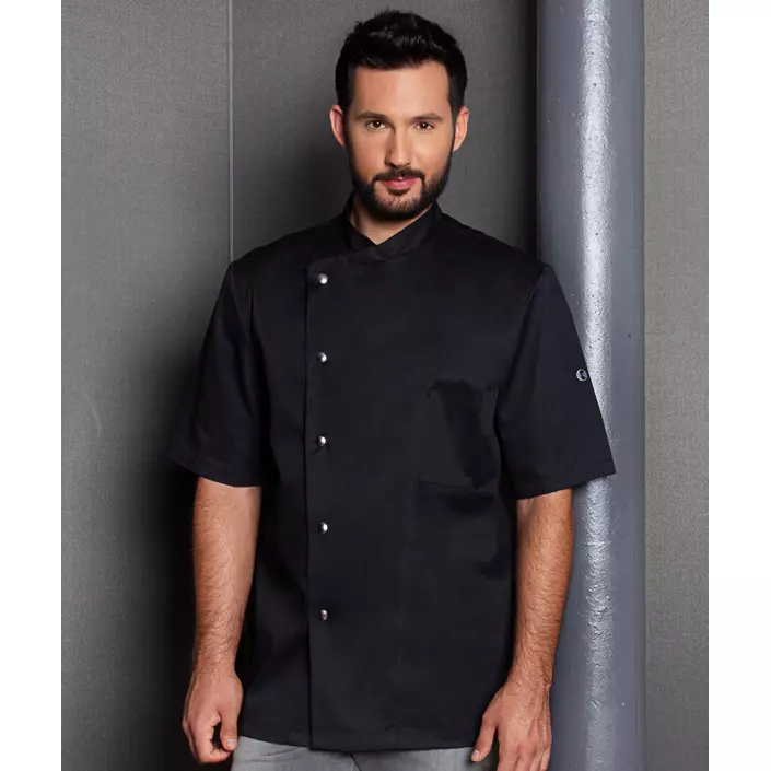 Karlowsky Gustav short-sleeved chef jacket, Black, large image number 1