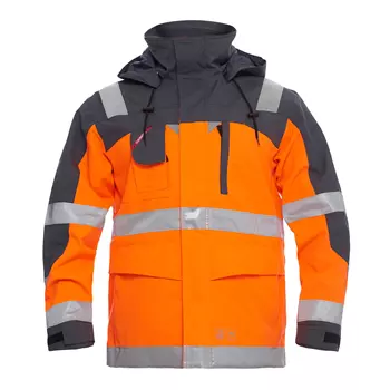Engel parka shell jacket, Hi-vis orange/Grey