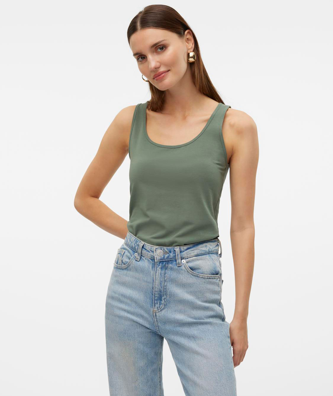 Vero Moda VMLULU l&aring;ng linne dam, Laurel Wreath, large image number 5