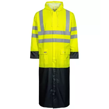 Lyngsøe PU raincoat, Hi-vis Yellow/Marine