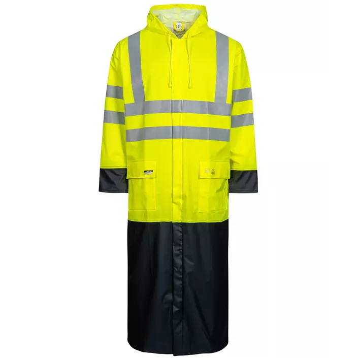 Lyngsøe PU raincoat, Hi-vis Yellow/Marine, large image number 0