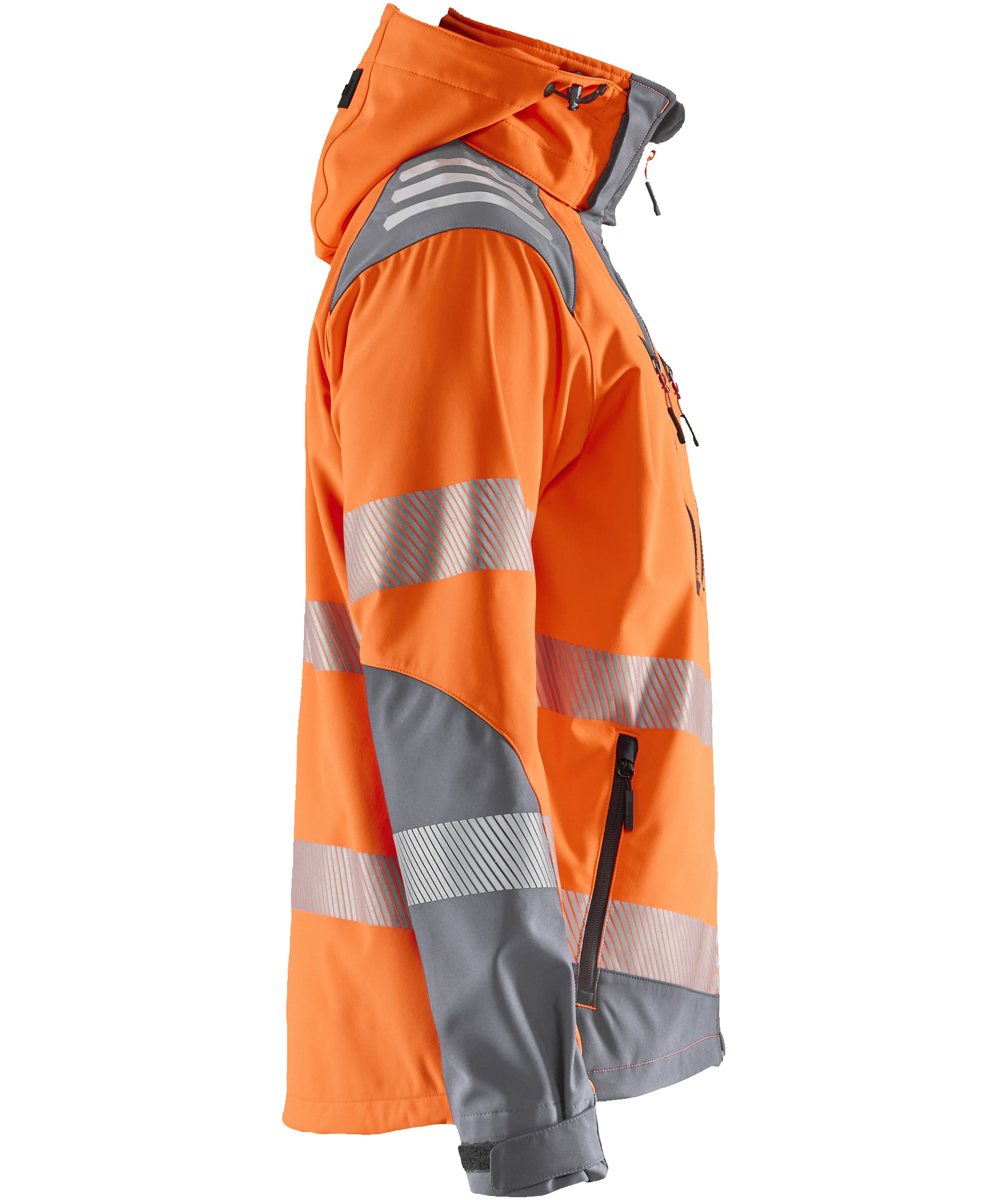 Bl&aring;kl&auml;der softshelljacka, Varsel Orange/Mellangr&aring;, large image number 2