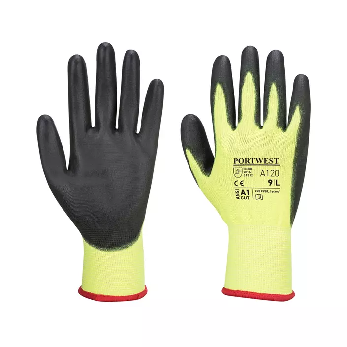 Portwest A120 work gloves, Yellow/Black, large image number 0