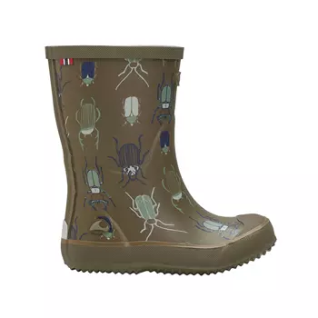 Viking Indie Print rubber boots for kids, Khaki/linen